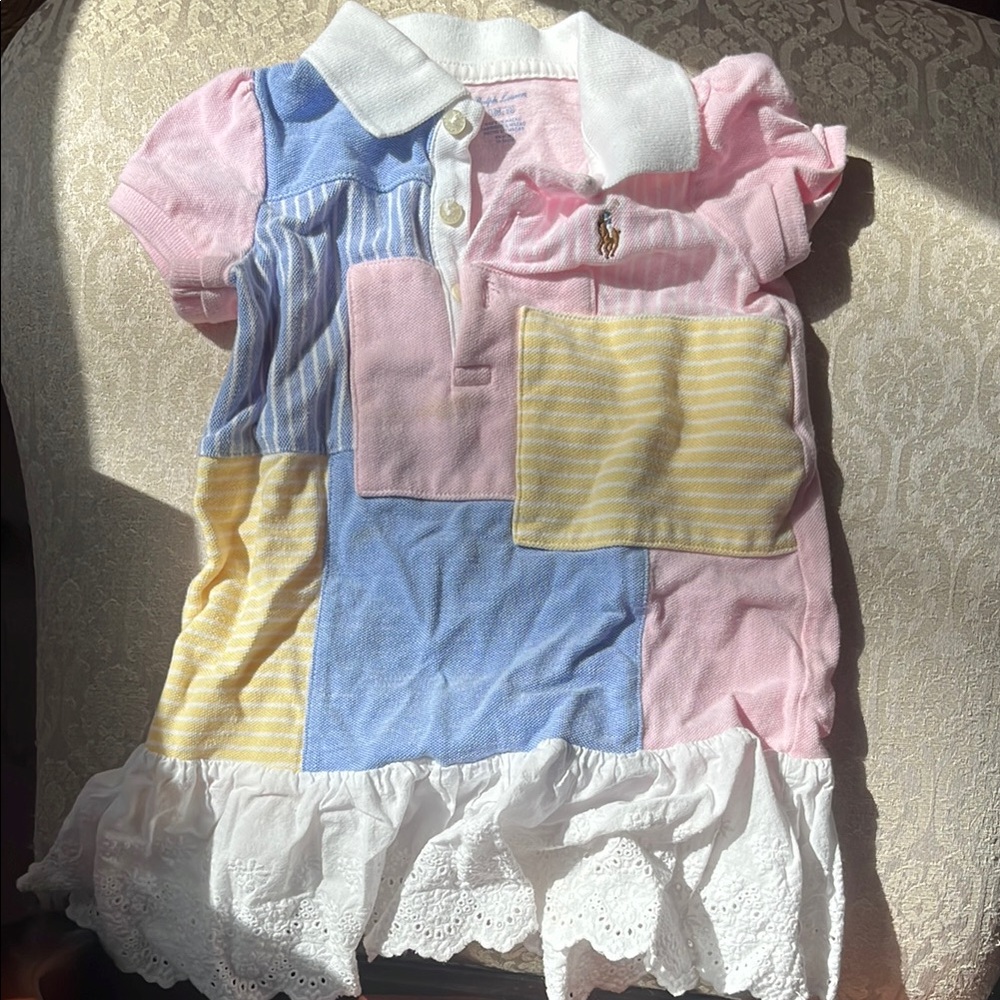 Ralph Lauren Colorful Patchwork Kids Polo Dress